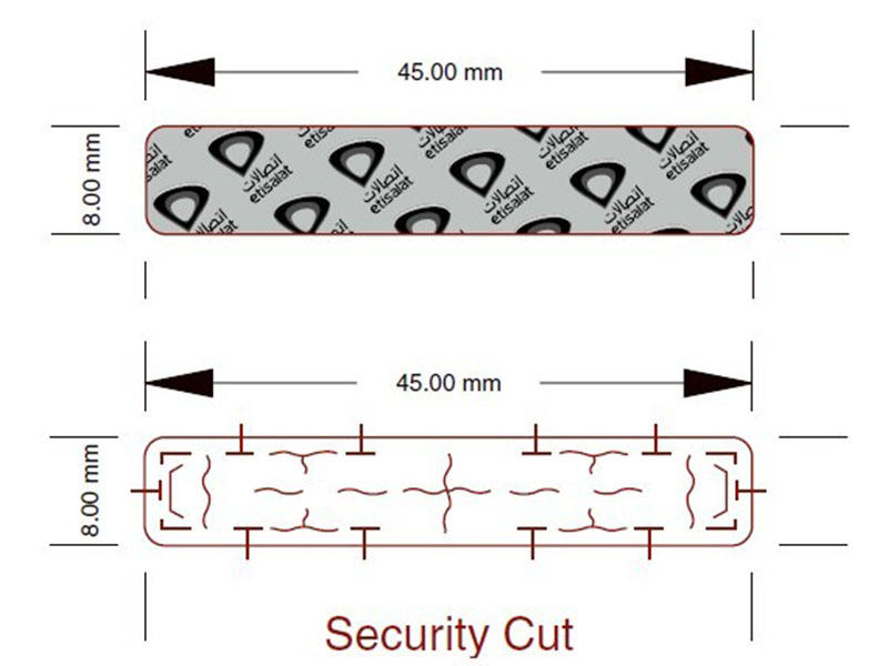 Scratch-off label with security cuts-1