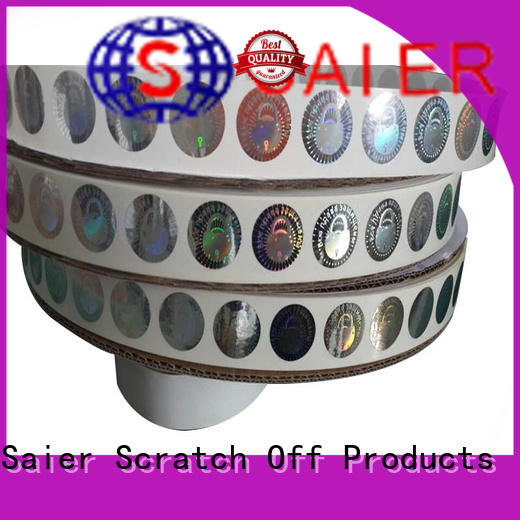 Saier custom holographic labels inquire now d card