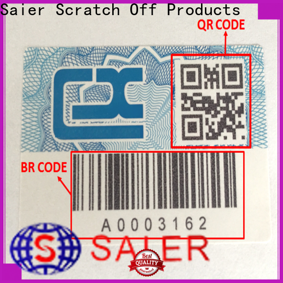 Saier latest custom security labels factory bulk buy