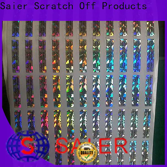 Saier customized hologram barcode label grab now d card