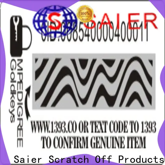 Saier anti-counterfeiting sticker with good price for package