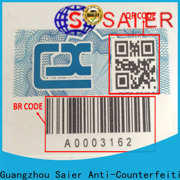 Saier hot selling custom security labels factory direct supply bulk buy