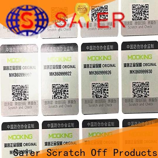 Saier security scratch off labels factory on sale