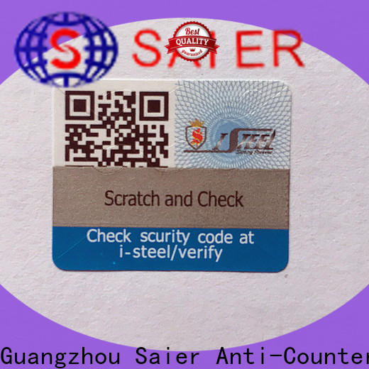 Saier security labels inquire now for packaging
