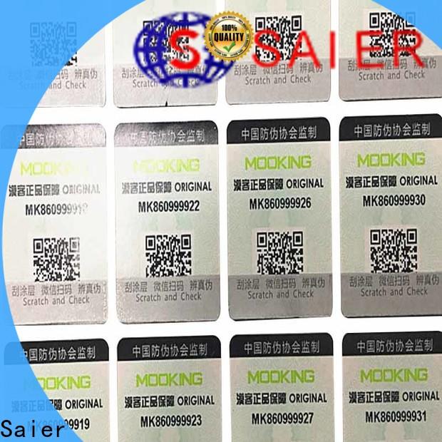 Saier anti-counterfeiting sticker directly sale for package
