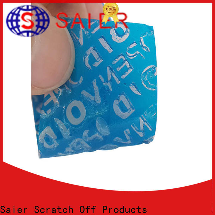 Saier high-tech void shipping label manufacturer for promotion