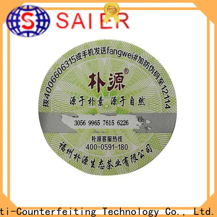 Saier anti counterfeit label factory for packaging