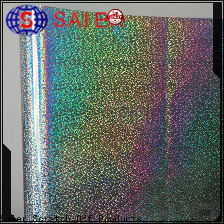 Saier holographic foil stamping grab now for cardboard