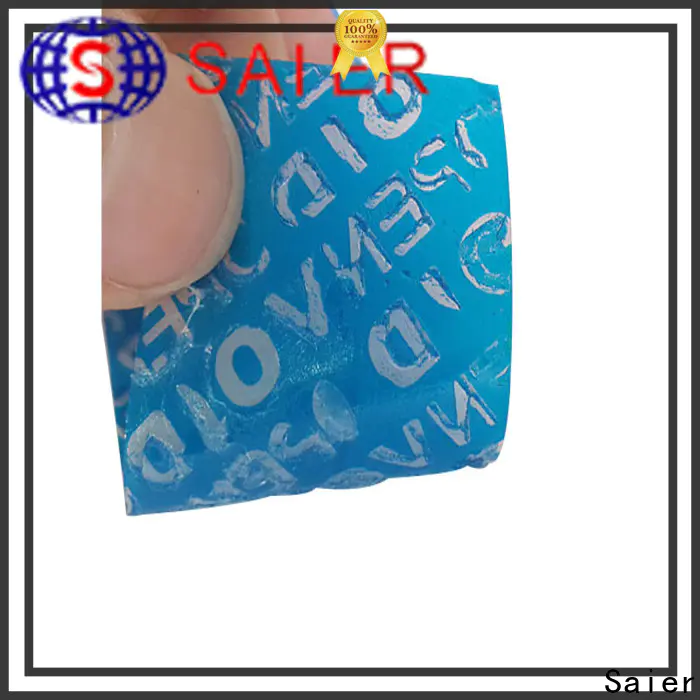 Saier customized warranty sticker void if tampered inquire now for product package
