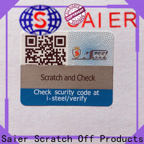 Saier adhesive sticker with qr code grab now for promotion