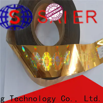 Saier high quality hologram hot stamping foil with competetive price for cloth