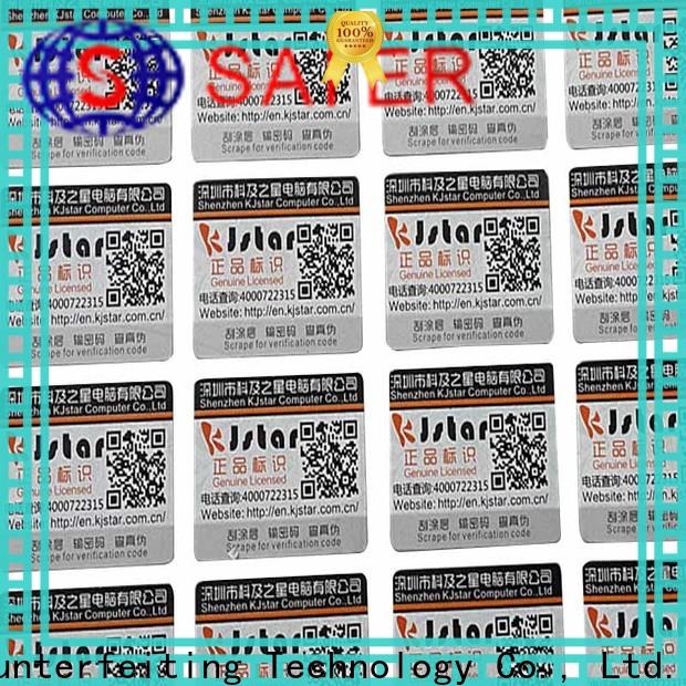 Saier low-cost anti counterfeit label factory price for product