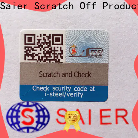 Saier anti counterfeit label factory direct supply for package