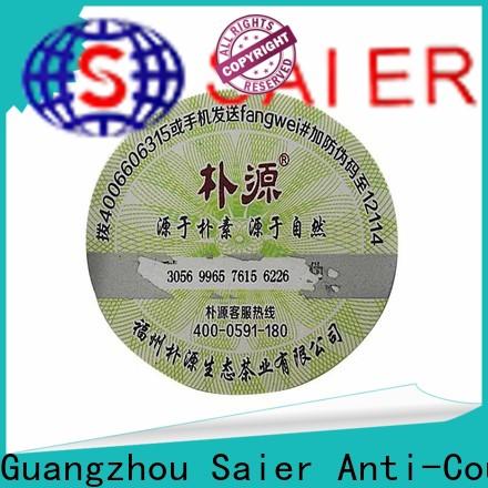 Saier anti fake label from China for product
