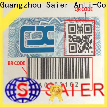 Saier security labels with good price bulk production