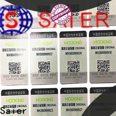 Saier high reputation anti counterfeit label from manufacturer for package