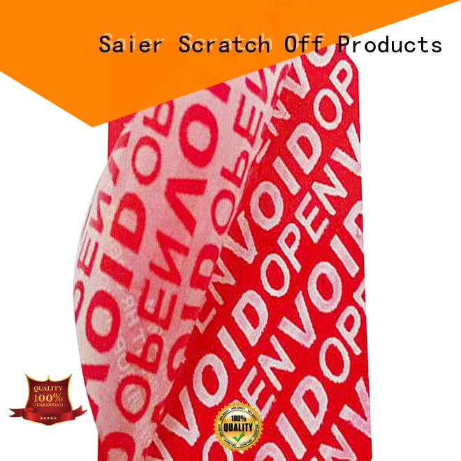 Saier tape void seal supplier for credit card