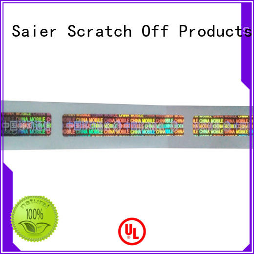 Saier holographic silver scratch off stickers supplier for credit card