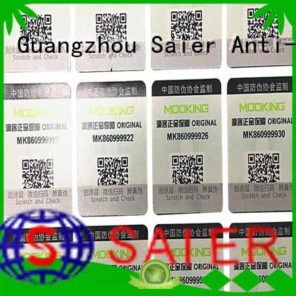 Saier advanced technology security labels wholesale for package