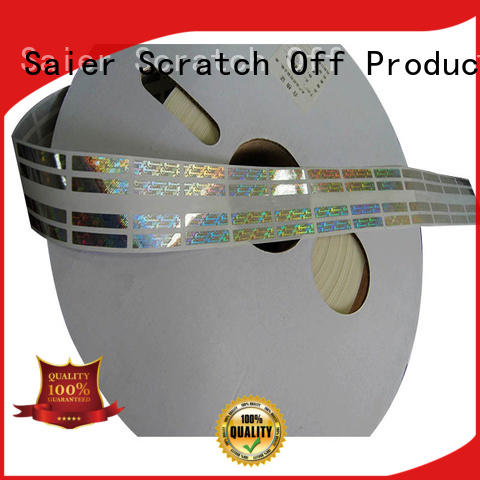 Saier hot-sale anti counterfeit code grab now for promotion