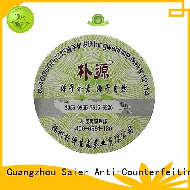 anti counterfeit label scratch for book Saier