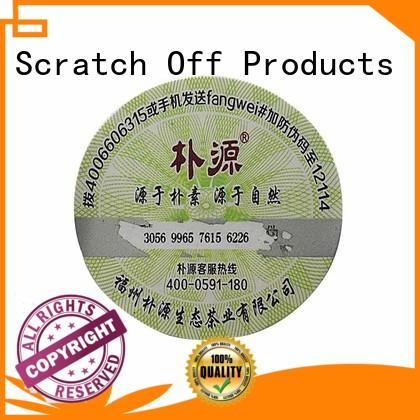 anti counterfeit label scratch for product Saier