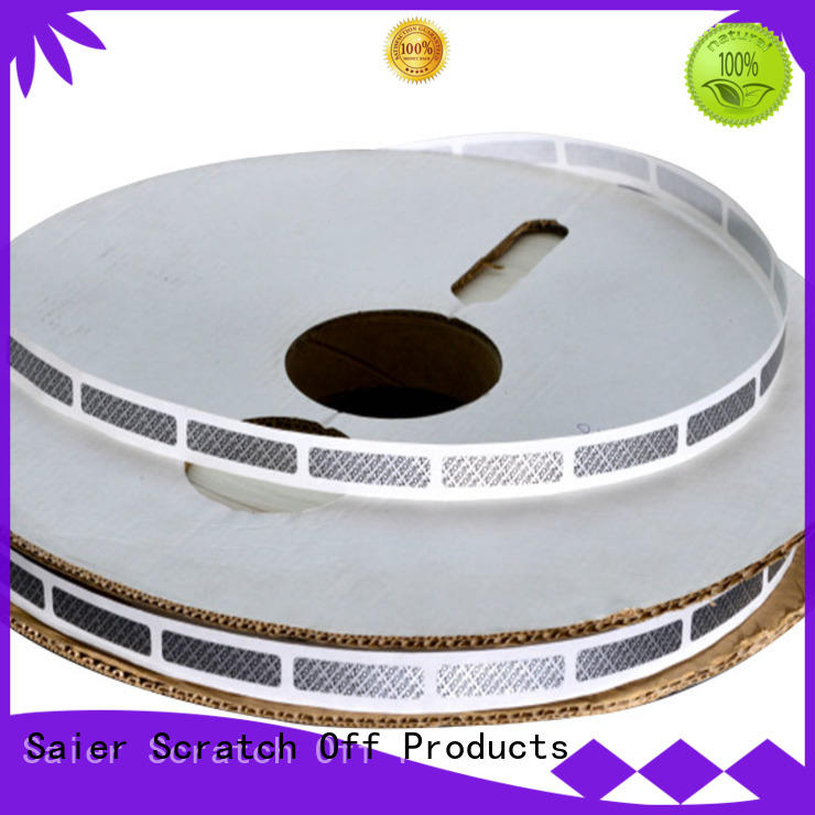 Saier widely-used scratch off labels factory for id card