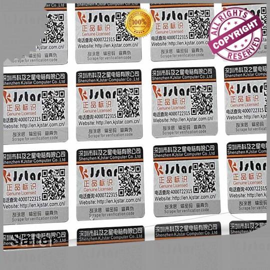 security security adhesive sticker with pin code anticounterfeiting for product Saier