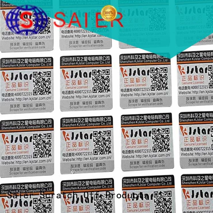 Saier popular high security labels with good price for product
