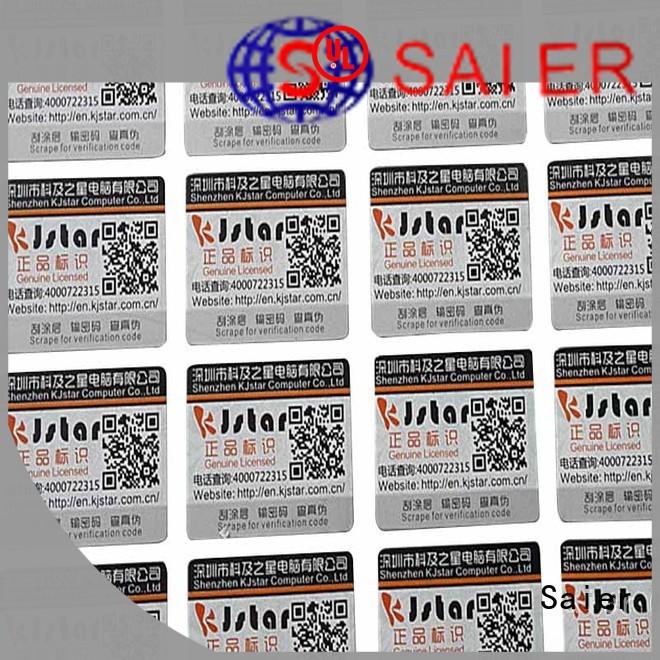 pin anti counterfeit label adhesvie for book Saier