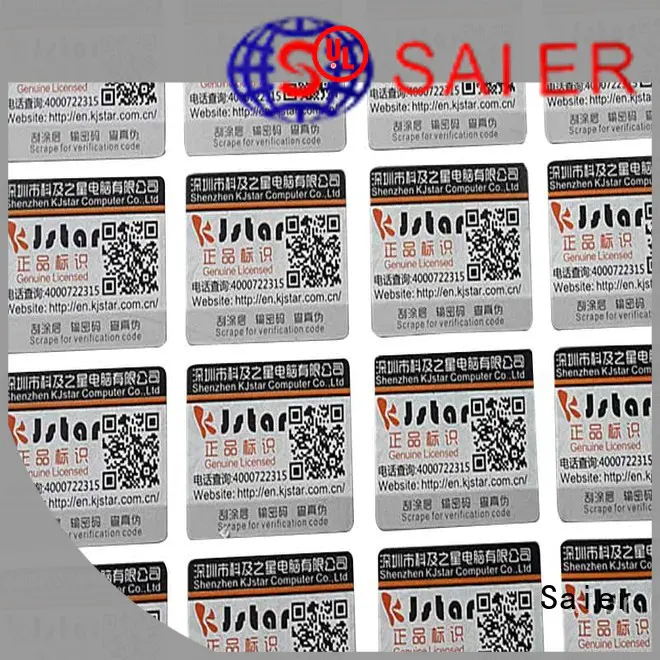 pin anti counterfeit label adhesvie for book Saier