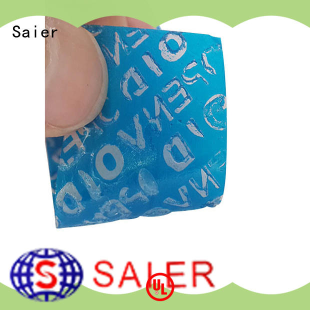 Hot off void security tape green Saier Brand