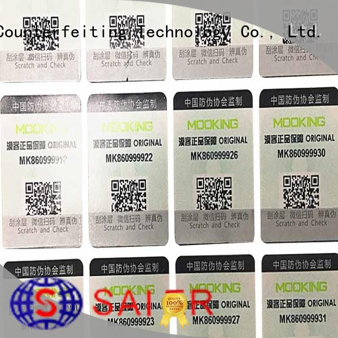 Saier promotional security adhesive sticker with pin code factory price bulk buy