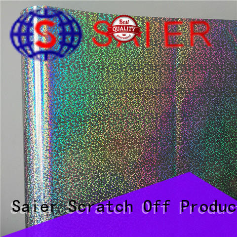 Saier latest holographic foil stamping wholesale for plastic