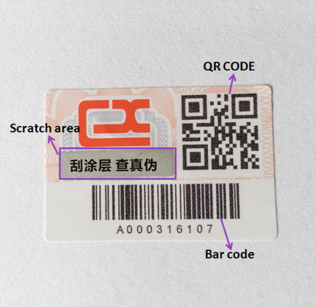Saier security scratch off labels from China for packaging