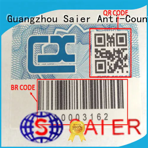 Saier custom anti-counterfeiting sticker with good price for product