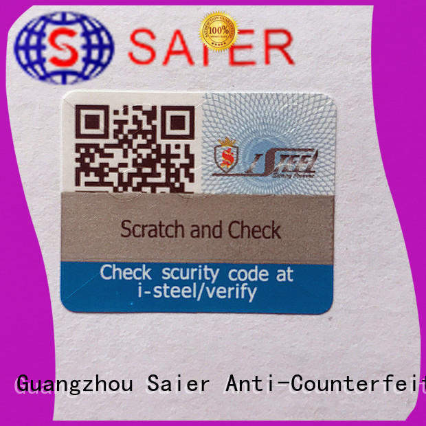 Saier anti counterfeit label directly sale for book