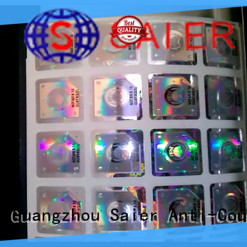 Saier waterproof holographic label factory price for promotion