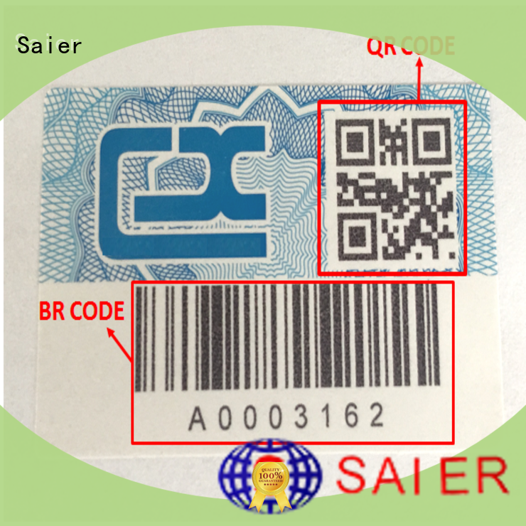 Saier customized anti fake label from China for package