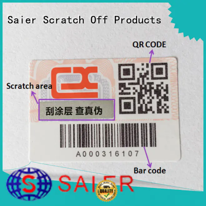 Saier hot-sale high security labels factory direct supply for package